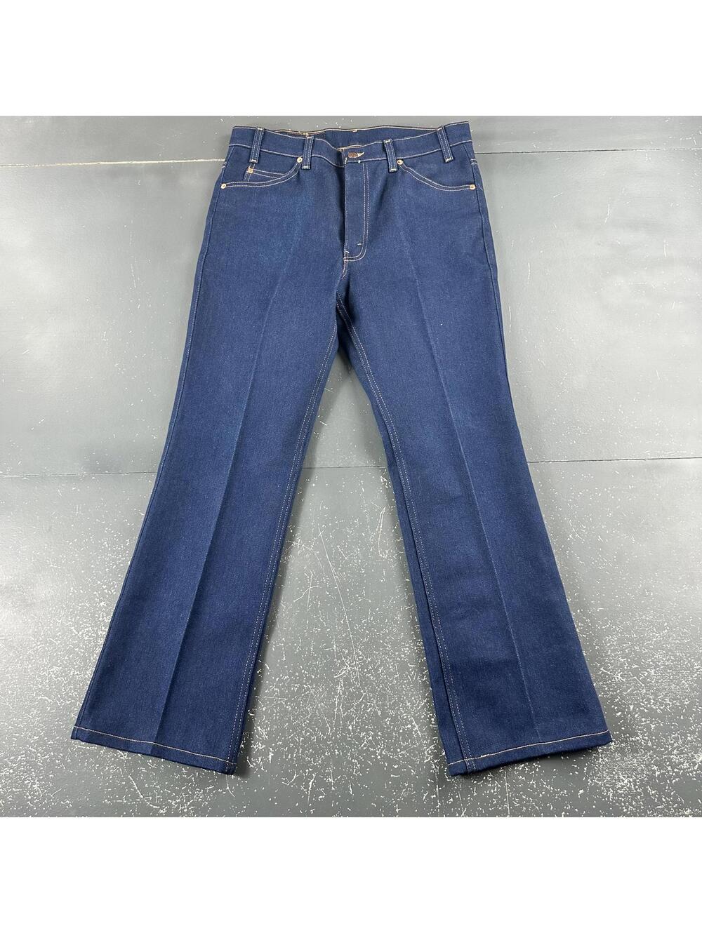 VTG Levis 517 Orange Tab Jeans Men 34x32 Dark Wash Bootcut Polyester Blend NWOT